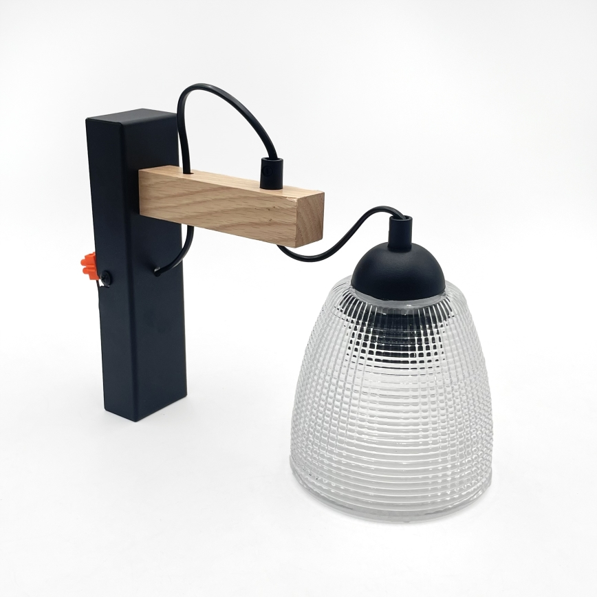 Applique murale LEANDRA 1xE27/15W/230V chêne/noir