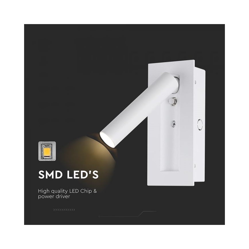 Applique murale LED/2W/230V/3000K blanche