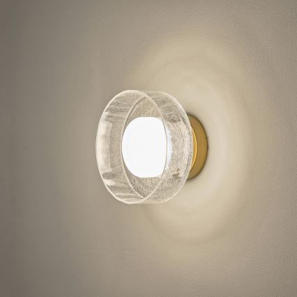 Applique murale LED/8W/230V 3000K doré/transparent