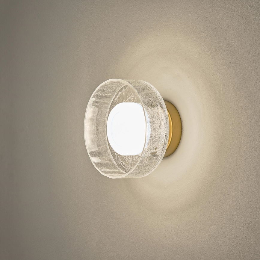 Applique murale LED/8W/230V 3000K doré/transparent