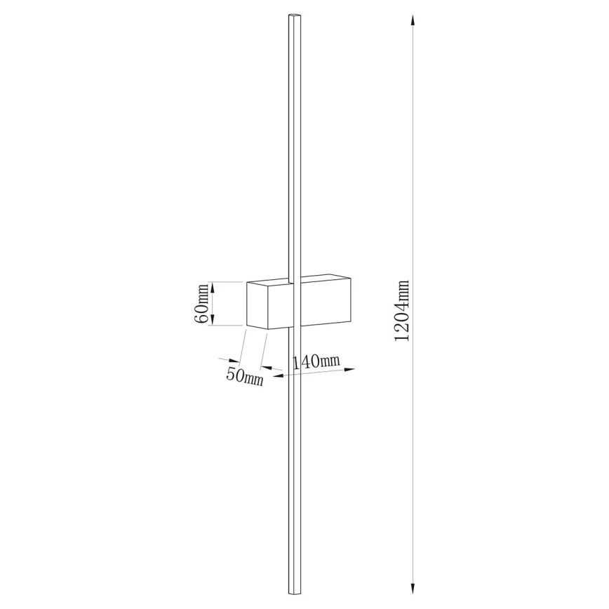Applique murale LED AISHA LED/20W/230V 4000K 120 cm dorée