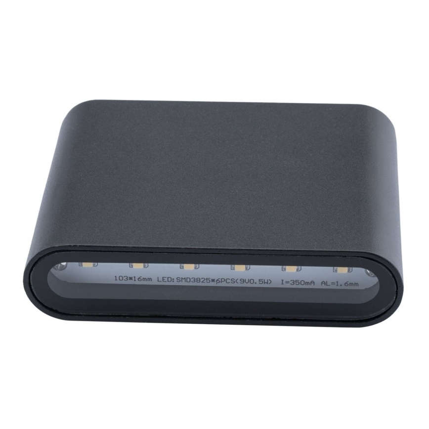 Applique murale LED d'extérieur FLOW 2xLED/3W/230V IP54 noir