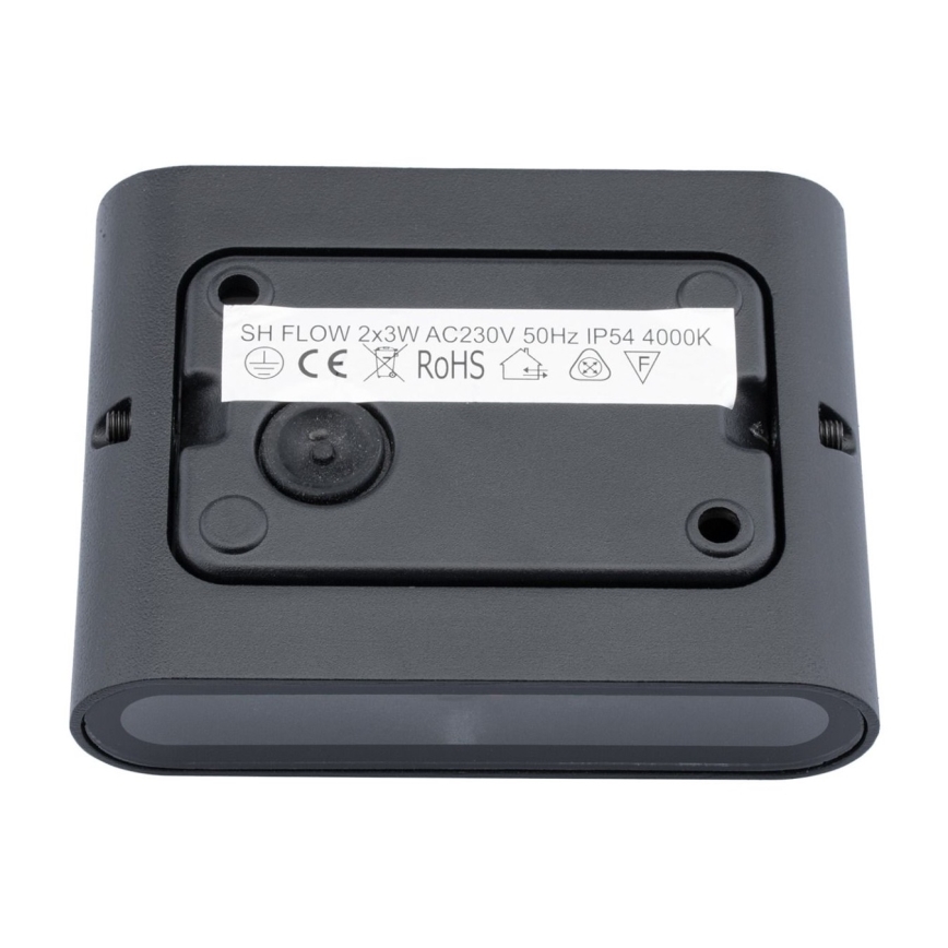 Applique murale LED d'extérieur FLOW 2xLED/3W/230V IP54 noir
