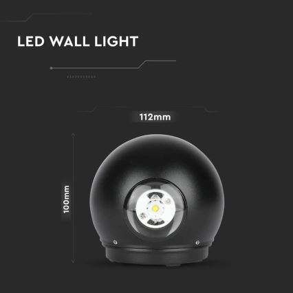 Applique murale LED d'extérieur LED/6W/230V 3000K IP65 noir