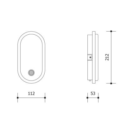 Applique murale d'extérieur LED avec détecteur de mouvement et capteur crépusculaire OVAL LED/10W/230V IP65 blanc