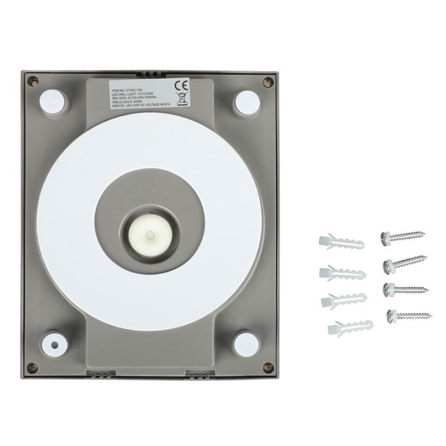 Applique murale LED extérieure LED/12W/230V 3000K IP65 gris