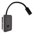 Applique murale LED flexible BASE LED/8W+LED/2W/230V noir/argenté
