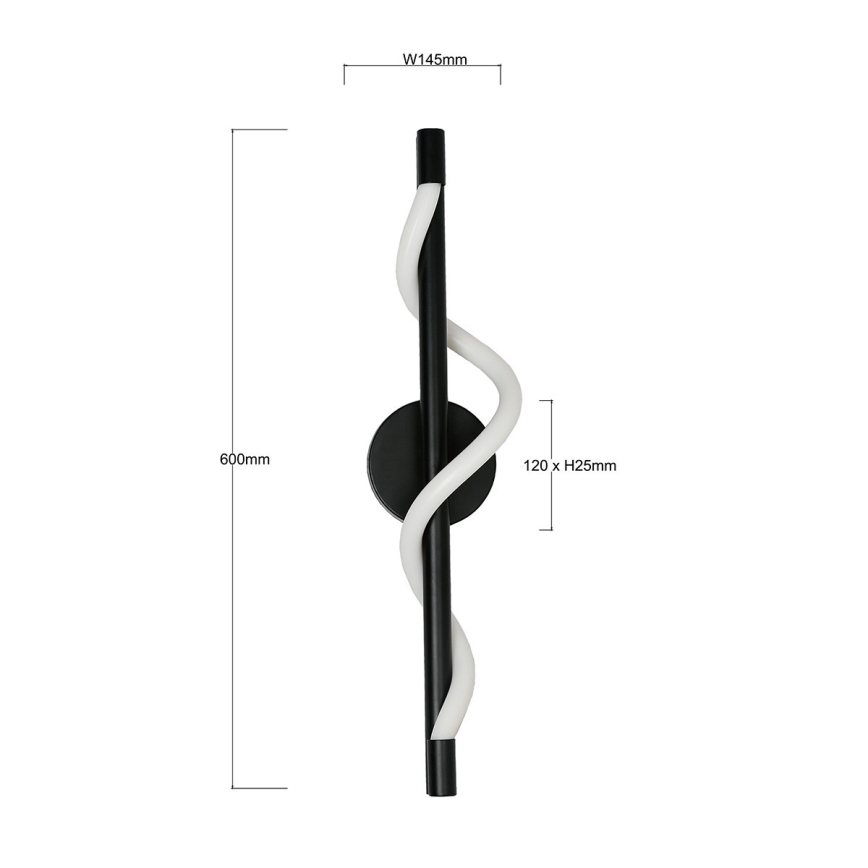Applique murale LED MELECA LED/12W/230V 3000/4000/6000K noire