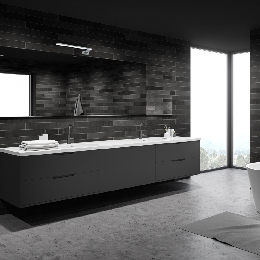 Applique murale LED pour salle de bains SHINE, 11 W, 230 V, 45 cm, IP44, chrome brillant