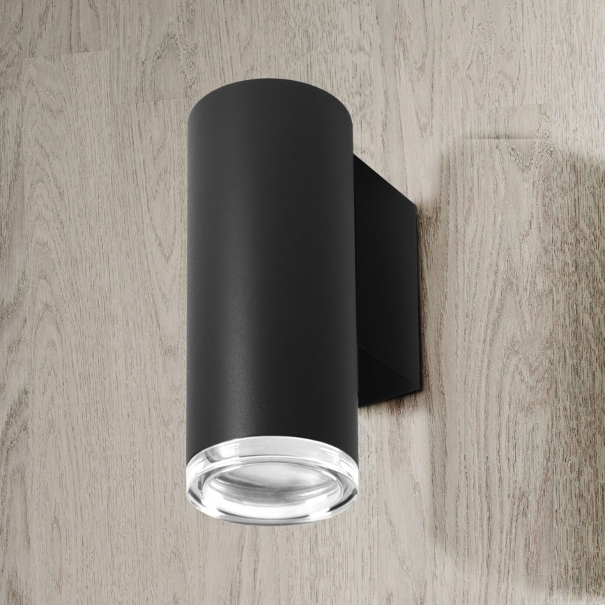 LED RGBW dimmable applique murale pour salle de bains TURYN 1xGU10/4,8W/230V 3000K IP44 noire + télécommande