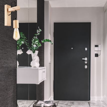 Applique murale LEON 1xE27/60W/230V hêtre