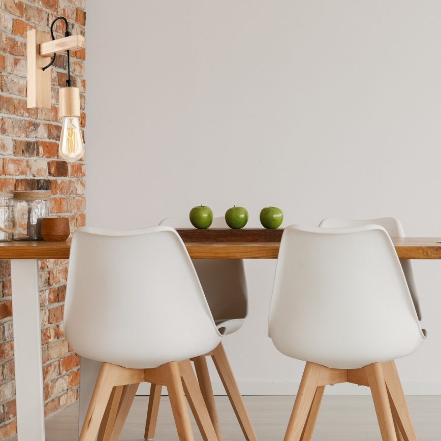 Applique murale LEON 1xE27/60W/230V hêtre