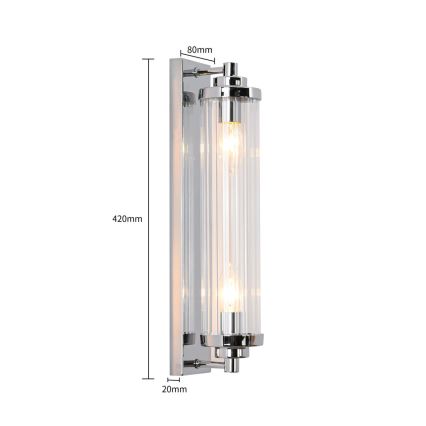 Applique murale LORENZO 2xE14/40W/230V chrome brillant