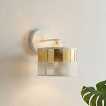 Applique murale LUX 1xE27/15W/230V blanche/dorée