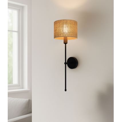 Applique murale MADELA 1xE14/40W/230V jute/noire