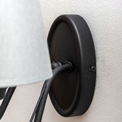 Applique murale MALBO 2xE27/15W/230V gris/noir