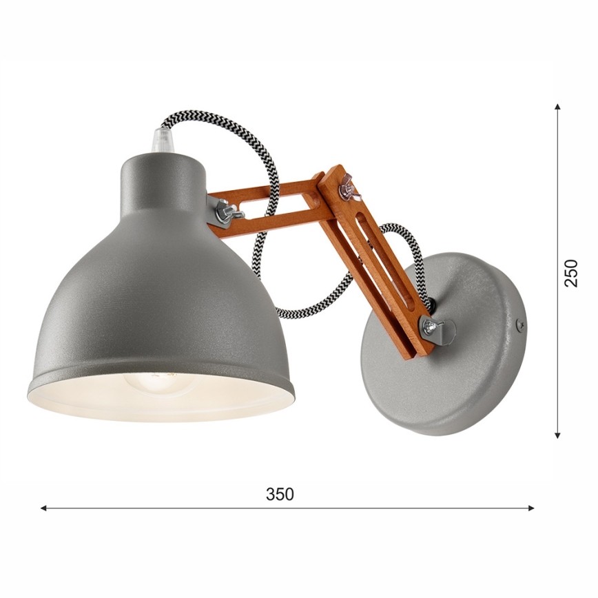 Applique murale MARCELLO 1xE27/60W/230V hêtre