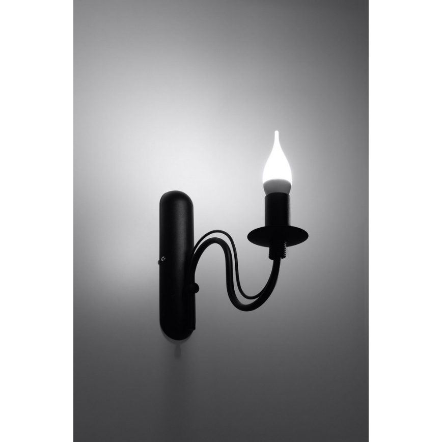 Applique murale MINERWA 1xE14/40W/230V noir