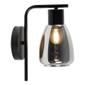 Applique murale MOLDO 1xE27/40W/230V noir/fumé noir