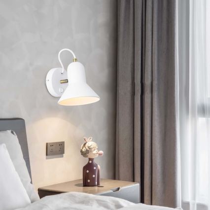 Applique murale orientable ASTAMA 1xE27/40W/230V blanche/laiton