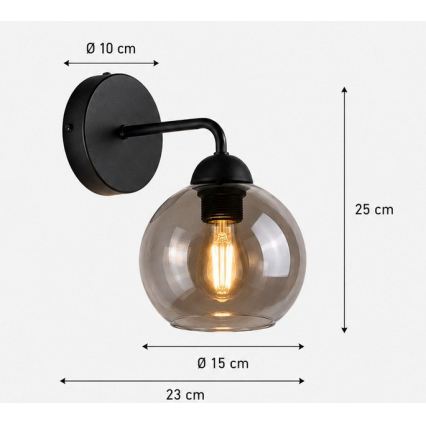 Applique murale OSMO 1xE27/60W/230V noir