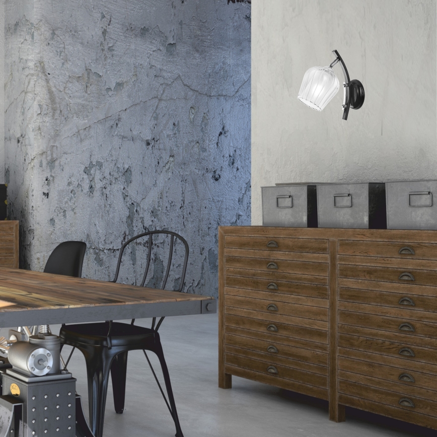 Applique murale PAULA 1xE27/60W/230V noir