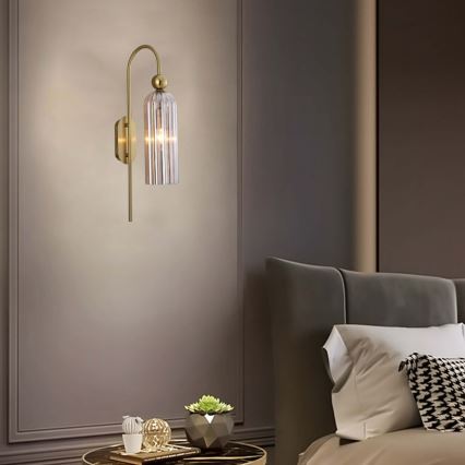 Applique murale PIEGA 1xE14/40W/230V laiton/beige fumé