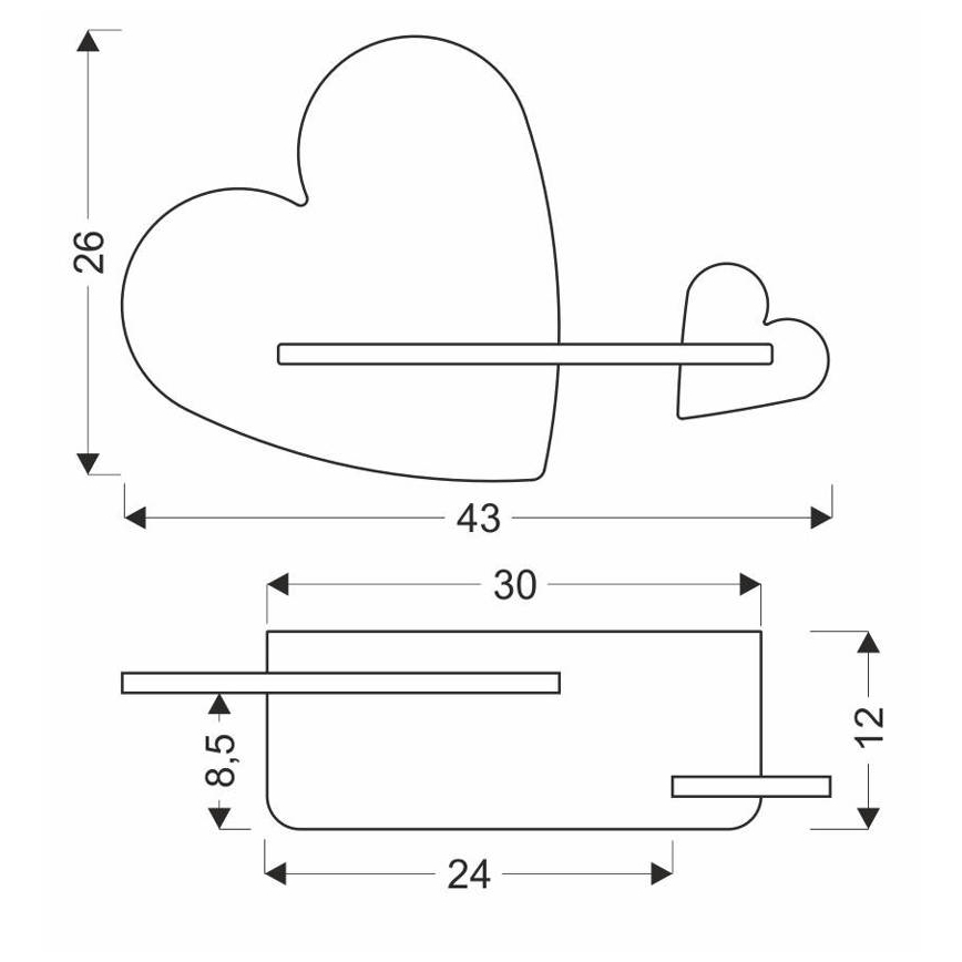 Applique murale pour enfants avec une étagère HEART LED/5W/230V rose/blanc/bois - certifié FSC