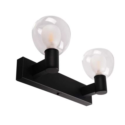 Applique murale pour salle de bains POLA 2xG9/5W/230V IP44 noire/transparente