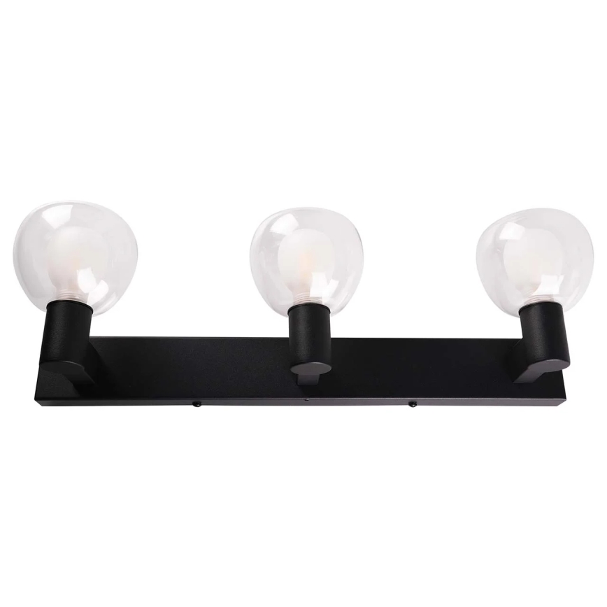 Applique murale pour salle de bains POLA 3xG9/5W/230V IP44, noire/verre transparent
