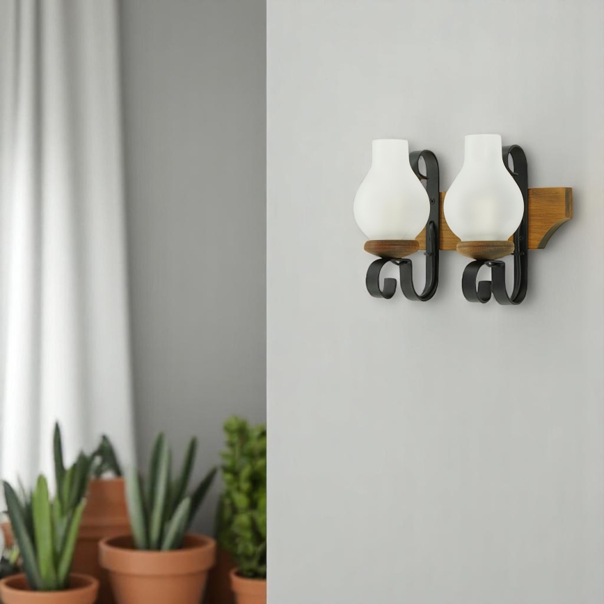 Applique murale QUEEN 2xE14/40W/230V hêtre - FSC certifié