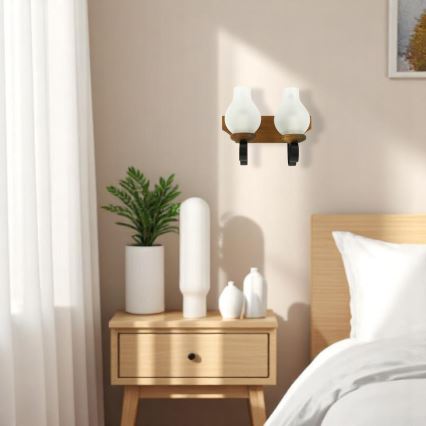 Applique murale QUEEN 2xE14/40W/230V hêtre - FSC certifié
