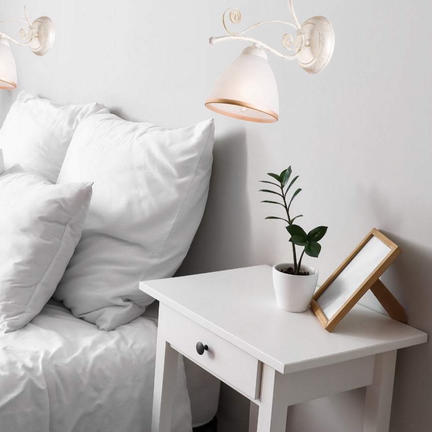 Applique murale RETRO II 1xE27/60W/230V blanc patiné