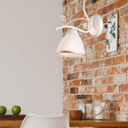 Applique murale RETRO II 1xE27/60W/230V blanc patiné