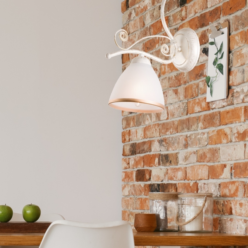 Applique murale RETRO II 1xE27/60W/230V blanc patiné