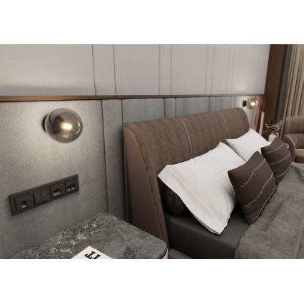 Applique murale ROSSI 1xE14/10W/230V noir/gris