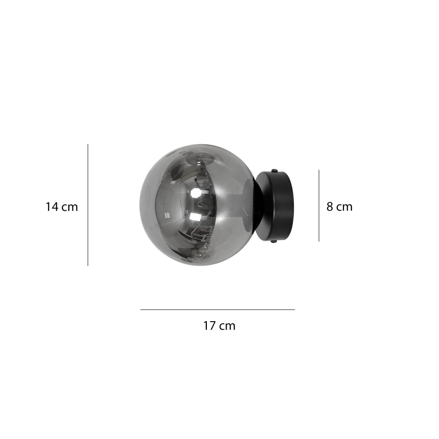 Applique murale ROSSI 1xE14/10W/230V noir/gris