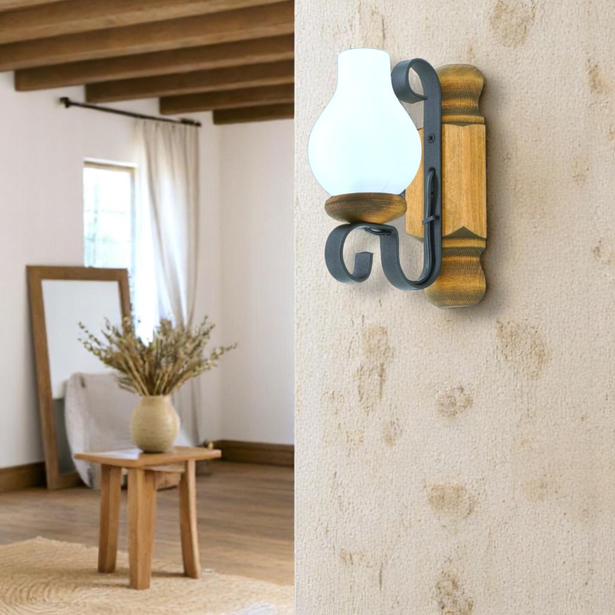 Applique murale RUSTIC 1xE14/40W/230V hêtre