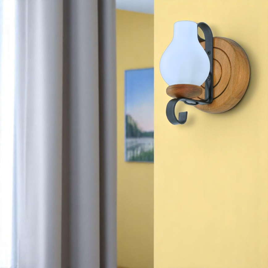 Applique murale RUSTIC 1xE14/40W/230V hêtre