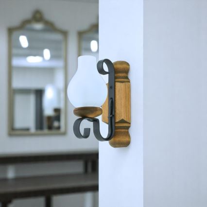 Applique murale RUSTIC 1xE14/40W/230V hêtre