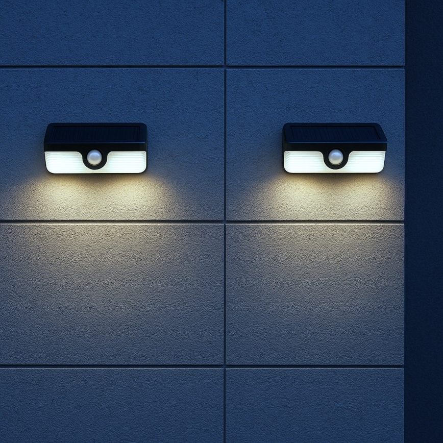 Applique murale solaire à LED avec capteur LINK LED/5W/3,7V IP65 noire