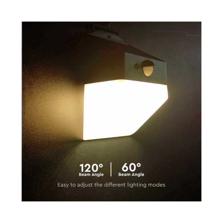 Applique murale solaire avec détecteur LED/2W/3,7V 4000K IP65