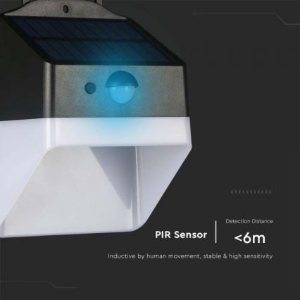 Applique murale solaire avec détecteur LED/2W/3,7V 4000K IP65