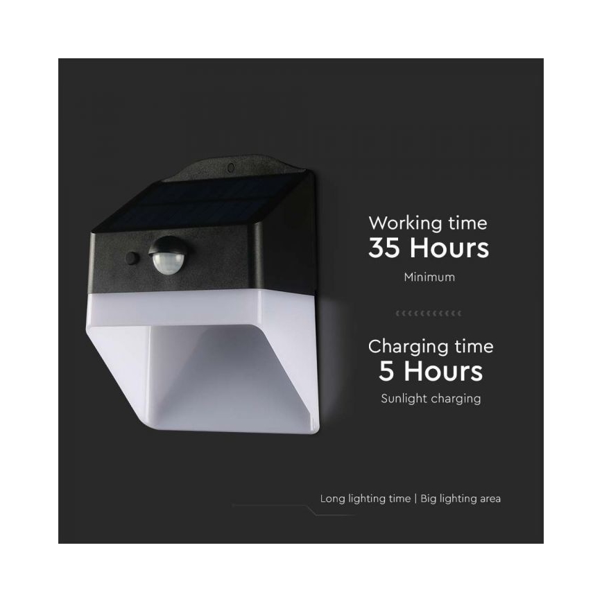 Applique murale solaire avec détecteur LED/2W/3,7V 4000K IP65