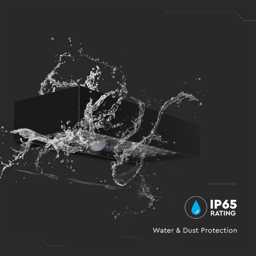 Applique murale solaire avec détecteur LED/6W/3,7V IP65 4000K 3000 mAh noir
