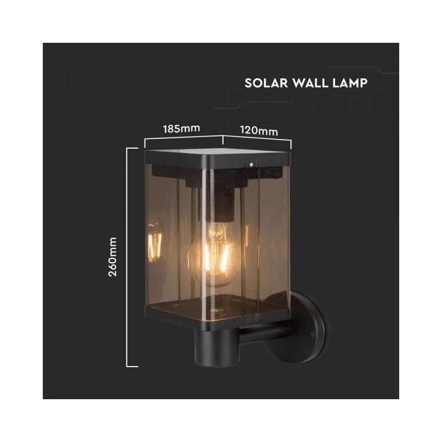 Applique murale solaire extérieure avec détecteur LED/2,5W/3,7V 3000K IP54