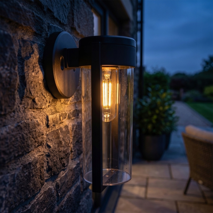 Applique murale solaire LED 1 W, 3,7 V, 500 mAh, IP65, noire