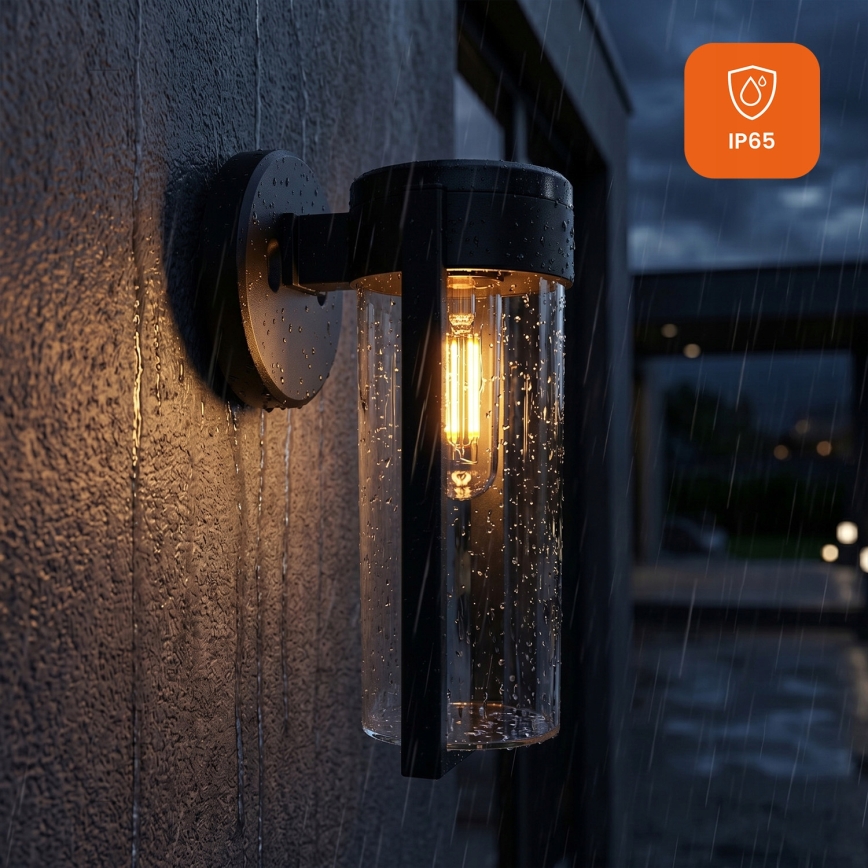 Applique murale solaire LED 1 W, 3,7 V, 500 mAh, IP65, noire