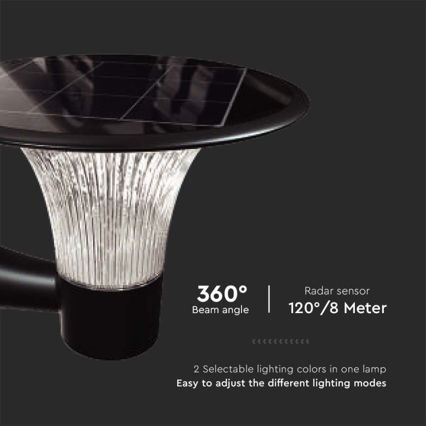 Applique murale solaire avec détecteur LED/15W/3,2V 4000K/6000K IP65 6000 mAh