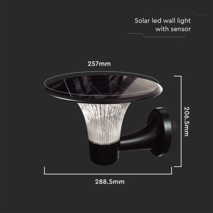 Applique murale solaire avec détecteur LED/15W/3,2V 4000K/6000K IP65 6000 mAh